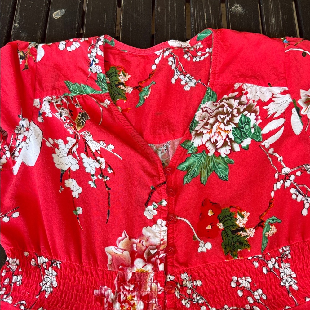 SHEIN Red Floral Maxi Dress - Picture 3 of 7